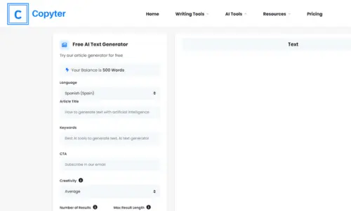 Copyter.AI Copywriting Tools